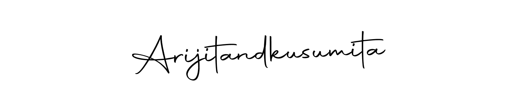 How to make Arijitandkusumita name signature. Use Autography-DOLnW style for creating short signs online. This is the latest handwritten sign. Arijitandkusumita signature style 10 images and pictures png