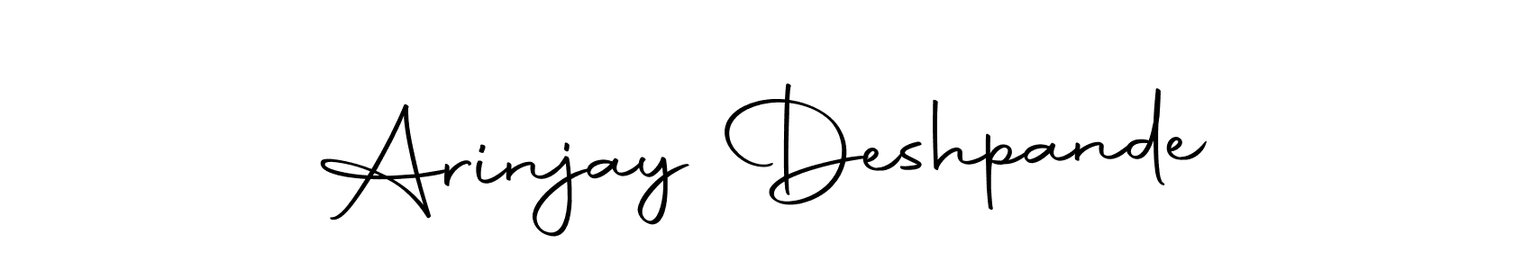 How to make Arinjay Deshpande name signature. Use Autography-DOLnW style for creating short signs online. This is the latest handwritten sign. Arinjay Deshpande signature style 10 images and pictures png