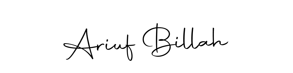 Use a signature maker to create a handwritten signature online. With this signature software, you can design (Autography-DOLnW) your own signature for name Ariuf Billah. Ariuf Billah signature style 10 images and pictures png