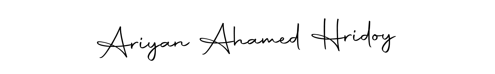 Create a beautiful signature design for name Ariyan Ahamed Hridoy. With this signature (Autography-DOLnW) fonts, you can make a handwritten signature for free. Ariyan Ahamed Hridoy signature style 10 images and pictures png