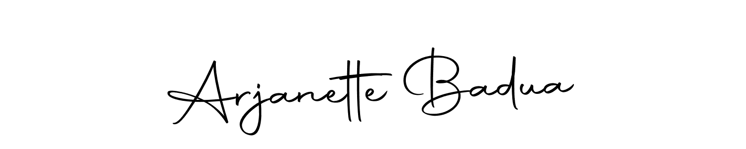 Design your own signature with our free online signature maker. With this signature software, you can create a handwritten (Autography-DOLnW) signature for name Arjanette Badua. Arjanette Badua signature style 10 images and pictures png