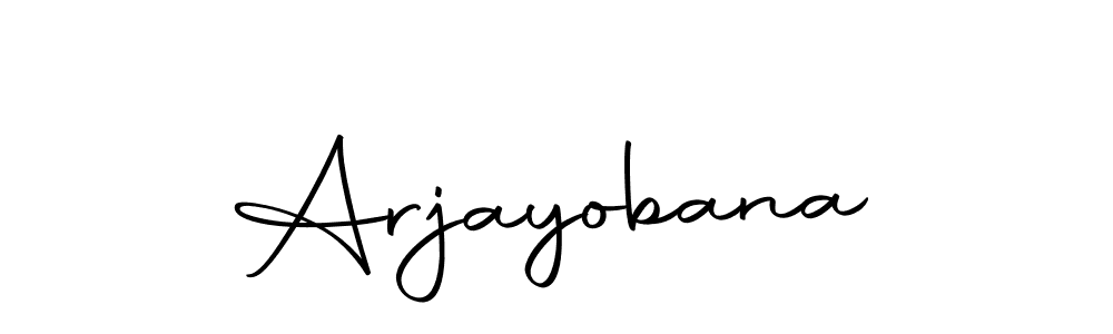 You should practise on your own different ways (Autography-DOLnW) to write your name (Arjayobana) in signature. don't let someone else do it for you. Arjayobana signature style 10 images and pictures png