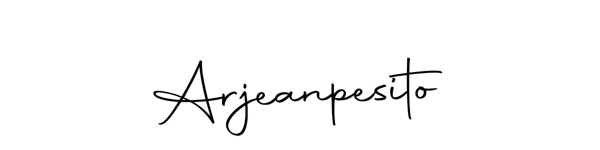 How to make Arjeanpesito name signature. Use Autography-DOLnW style for creating short signs online. This is the latest handwritten sign. Arjeanpesito signature style 10 images and pictures png