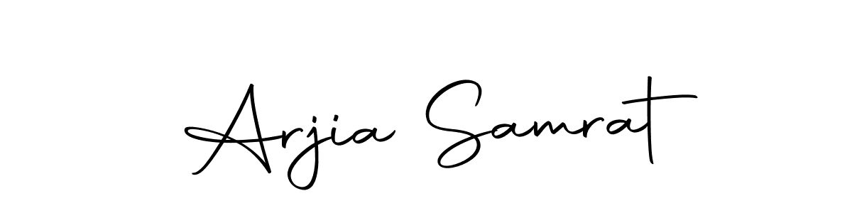 You should practise on your own different ways (Autography-DOLnW) to write your name (Arjia Samrat) in signature. don't let someone else do it for you. Arjia Samrat signature style 10 images and pictures png
