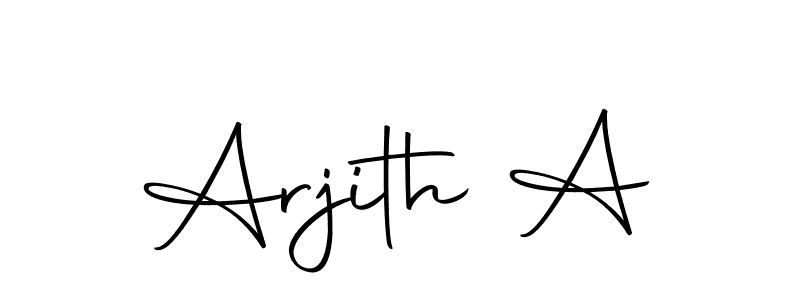 How to make Arjith A name signature. Use Autography-DOLnW style for creating short signs online. This is the latest handwritten sign. Arjith A signature style 10 images and pictures png