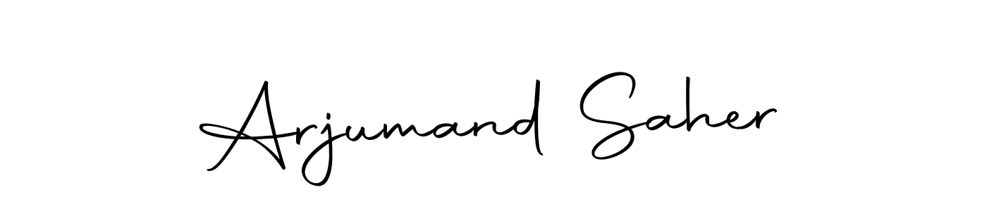 Make a beautiful signature design for name Arjumand Saher. Use this online signature maker to create a handwritten signature for free. Arjumand Saher signature style 10 images and pictures png