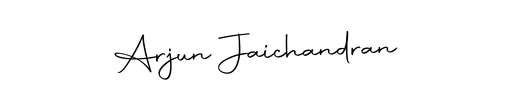 How to make Arjun Jaichandran name signature. Use Autography-DOLnW style for creating short signs online. This is the latest handwritten sign. Arjun Jaichandran signature style 10 images and pictures png