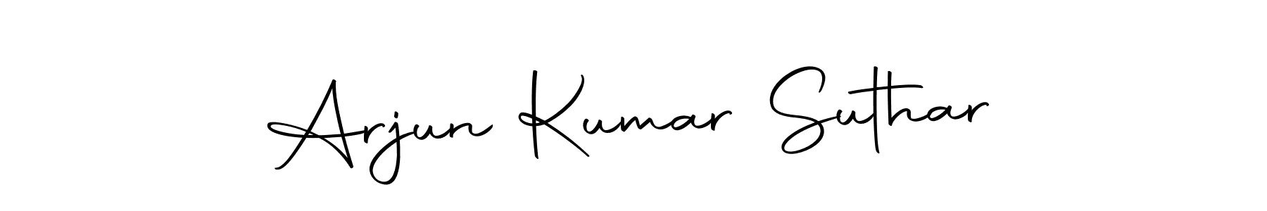 How to make Arjun Kumar Suthar name signature. Use Autography-DOLnW style for creating short signs online. This is the latest handwritten sign. Arjun Kumar Suthar signature style 10 images and pictures png