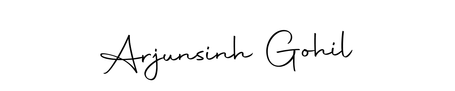 Create a beautiful signature design for name Arjunsinh Gohil. With this signature (Autography-DOLnW) fonts, you can make a handwritten signature for free. Arjunsinh Gohil signature style 10 images and pictures png