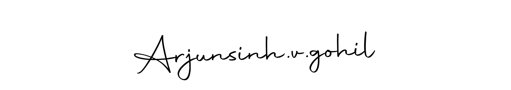 This is the best signature style for the Arjunsinh.v.gohil name. Also you like these signature font (Autography-DOLnW). Mix name signature. Arjunsinh.v.gohil signature style 10 images and pictures png