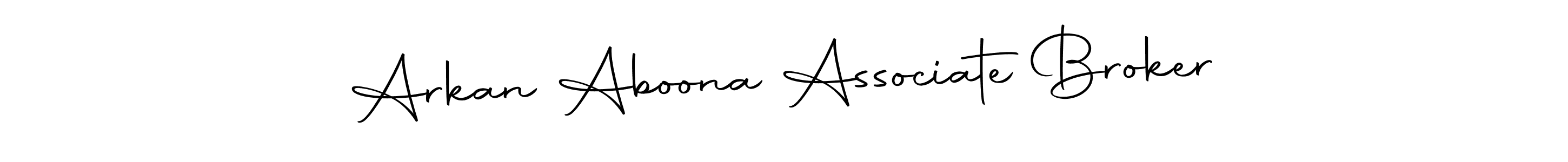 Create a beautiful signature design for name Arkan Aboona Associate Broker. With this signature (Autography-DOLnW) fonts, you can make a handwritten signature for free. Arkan Aboona Associate Broker signature style 10 images and pictures png