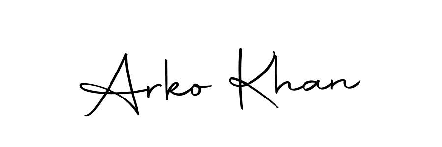 How to make Arko Khan name signature. Use Autography-DOLnW style for creating short signs online. This is the latest handwritten sign. Arko Khan signature style 10 images and pictures png