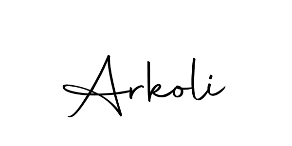 Design your own signature with our free online signature maker. With this signature software, you can create a handwritten (Autography-DOLnW) signature for name Arkoli. Arkoli signature style 10 images and pictures png