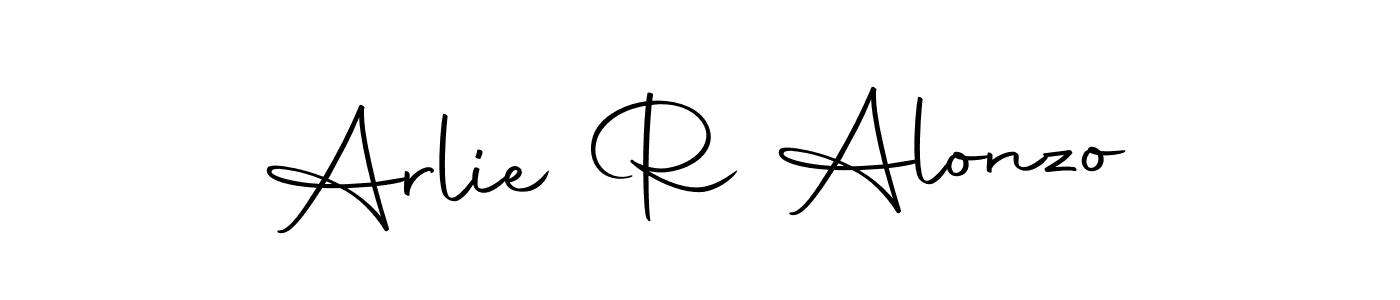 Create a beautiful signature design for name Arlie R Alonzo. With this signature (Autography-DOLnW) fonts, you can make a handwritten signature for free. Arlie R Alonzo signature style 10 images and pictures png