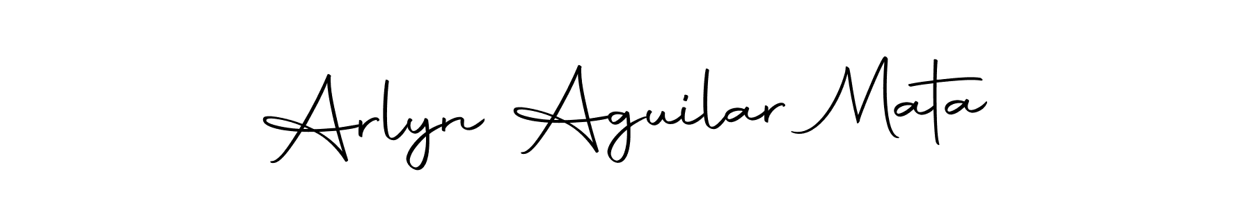 How to make Arlyn Aguilar Mata name signature. Use Autography-DOLnW style for creating short signs online. This is the latest handwritten sign. Arlyn Aguilar Mata signature style 10 images and pictures png