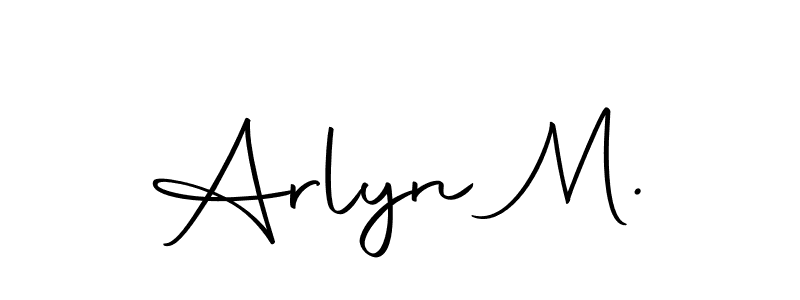 How to make Arlyn M. name signature. Use Autography-DOLnW style for creating short signs online. This is the latest handwritten sign. Arlyn M. signature style 10 images and pictures png