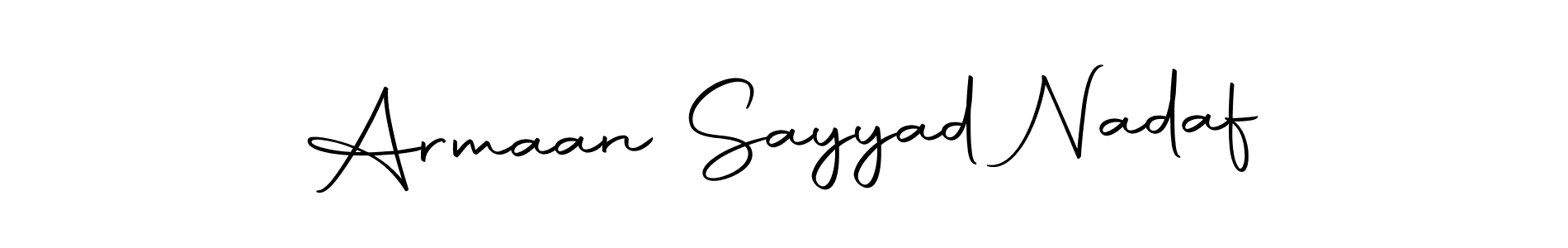 if you are searching for the best signature style for your name Armaan Sayyad Nadaf. so please give up your signature search. here we have designed multiple signature styles  using Autography-DOLnW. Armaan Sayyad Nadaf signature style 10 images and pictures png