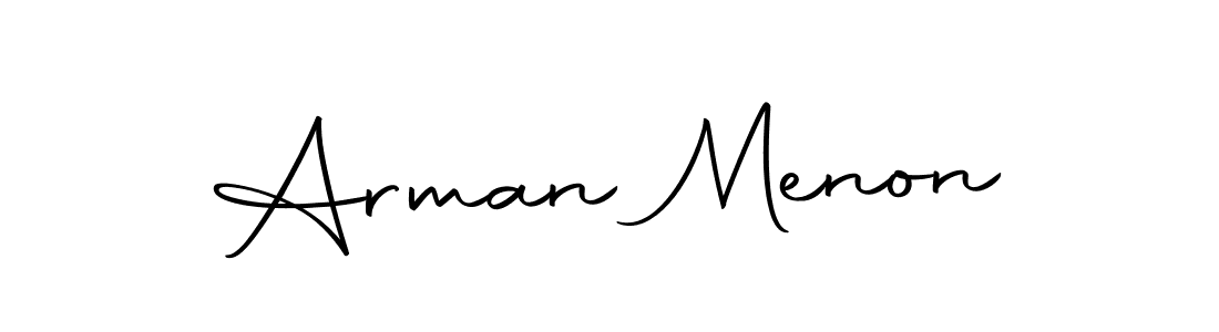 Create a beautiful signature design for name Arman Menon. With this signature (Autography-DOLnW) fonts, you can make a handwritten signature for free. Arman Menon signature style 10 images and pictures png