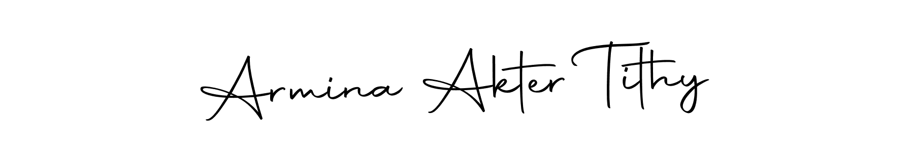 Create a beautiful signature design for name Armina Akter Tithy. With this signature (Autography-DOLnW) fonts, you can make a handwritten signature for free. Armina Akter Tithy signature style 10 images and pictures png