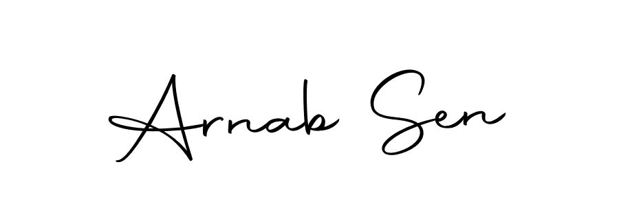 Design your own signature with our free online signature maker. With this signature software, you can create a handwritten (Autography-DOLnW) signature for name Arnab Sen. Arnab Sen signature style 10 images and pictures png