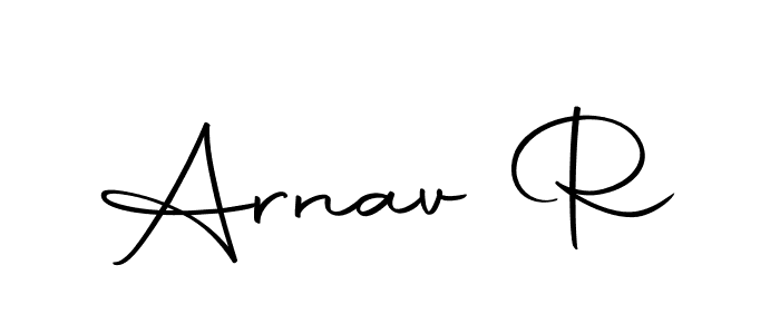 How to make Arnav R name signature. Use Autography-DOLnW style for creating short signs online. This is the latest handwritten sign. Arnav R signature style 10 images and pictures png