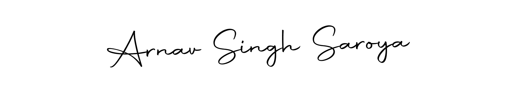 How to make Arnav Singh Saroya name signature. Use Autography-DOLnW style for creating short signs online. This is the latest handwritten sign. Arnav Singh Saroya signature style 10 images and pictures png