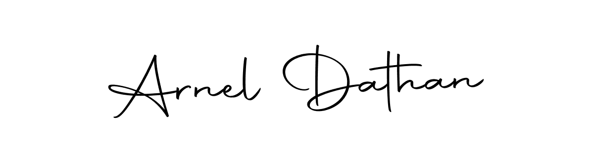 The best way (Autography-DOLnW) to make a short signature is to pick only two or three words in your name. The name Arnel Dathan include a total of six letters. For converting this name. Arnel Dathan signature style 10 images and pictures png