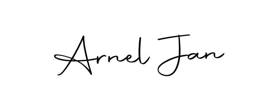 Use a signature maker to create a handwritten signature online. With this signature software, you can design (Autography-DOLnW) your own signature for name Arnel Jan. Arnel Jan signature style 10 images and pictures png