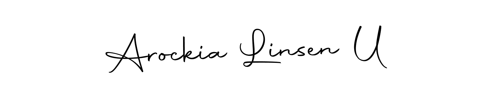 Make a beautiful signature design for name Arockia Linsen U. With this signature (Autography-DOLnW) style, you can create a handwritten signature for free. Arockia Linsen U signature style 10 images and pictures png