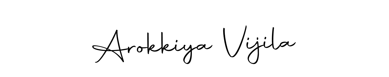 Autography-DOLnW is a professional signature style that is perfect for those who want to add a touch of class to their signature. It is also a great choice for those who want to make their signature more unique. Get Arokkiya Vijila name to fancy signature for free. Arokkiya Vijila signature style 10 images and pictures png