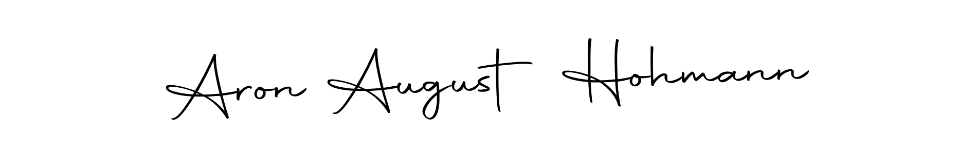 How to make Aron August Hohmann name signature. Use Autography-DOLnW style for creating short signs online. This is the latest handwritten sign. Aron August Hohmann signature style 10 images and pictures png