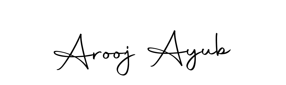 Use a signature maker to create a handwritten signature online. With this signature software, you can design (Autography-DOLnW) your own signature for name Arooj Ayub. Arooj Ayub signature style 10 images and pictures png