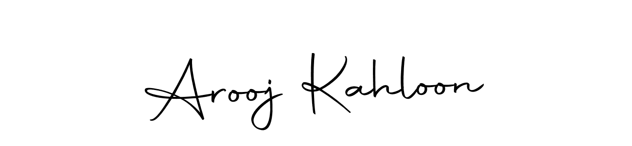 Use a signature maker to create a handwritten signature online. With this signature software, you can design (Autography-DOLnW) your own signature for name Arooj Kahloon. Arooj Kahloon signature style 10 images and pictures png