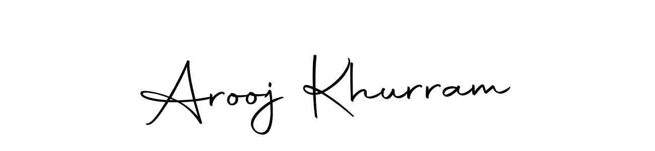 Make a beautiful signature design for name Arooj Khurram. Use this online signature maker to create a handwritten signature for free. Arooj Khurram signature style 10 images and pictures png