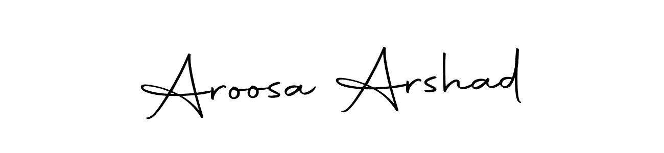 How to make Aroosa Arshad name signature. Use Autography-DOLnW style for creating short signs online. This is the latest handwritten sign. Aroosa Arshad signature style 10 images and pictures png