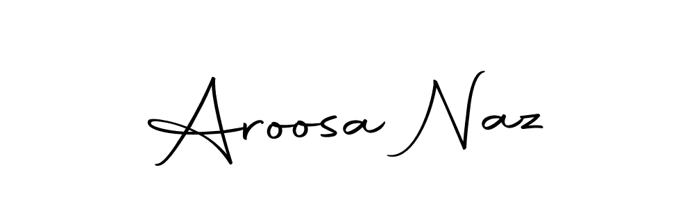 How to make Aroosa Naz name signature. Use Autography-DOLnW style for creating short signs online. This is the latest handwritten sign. Aroosa Naz signature style 10 images and pictures png