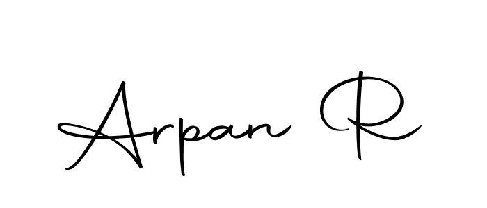 Use a signature maker to create a handwritten signature online. With this signature software, you can design (Autography-DOLnW) your own signature for name Arpan R. Arpan R signature style 10 images and pictures png