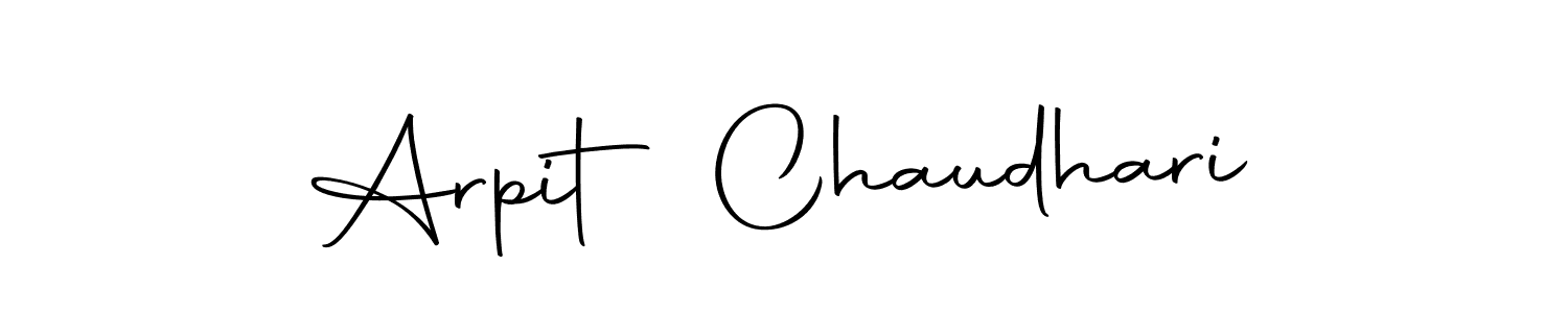 How to make Arpit Chaudhari name signature. Use Autography-DOLnW style for creating short signs online. This is the latest handwritten sign. Arpit Chaudhari signature style 10 images and pictures png