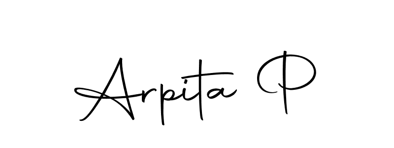 Similarly Autography-DOLnW is the best handwritten signature design. Signature creator online .You can use it as an online autograph creator for name Arpita P. Arpita P signature style 10 images and pictures png