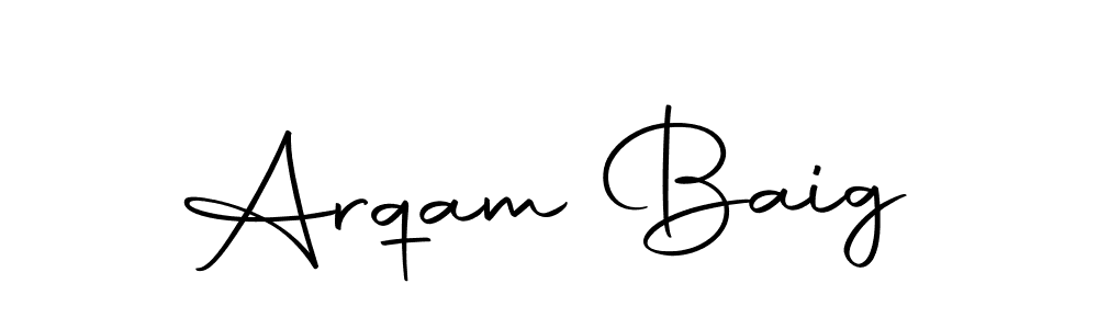 Design your own signature with our free online signature maker. With this signature software, you can create a handwritten (Autography-DOLnW) signature for name Arqam Baig. Arqam Baig signature style 10 images and pictures png