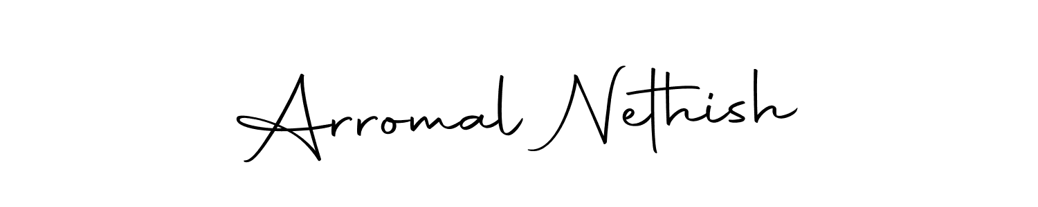 Arromal Nethish stylish signature style. Best Handwritten Sign (Autography-DOLnW) for my name. Handwritten Signature Collection Ideas for my name Arromal Nethish. Arromal Nethish signature style 10 images and pictures png