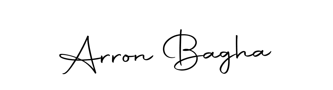 How to make Arron Bagha name signature. Use Autography-DOLnW style for creating short signs online. This is the latest handwritten sign. Arron Bagha signature style 10 images and pictures png