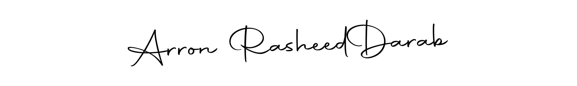 Create a beautiful signature design for name Arron Rasheed  Darab. With this signature (Autography-DOLnW) fonts, you can make a handwritten signature for free. Arron Rasheed  Darab signature style 10 images and pictures png
