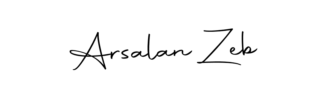 How to make Arsalan Zeb name signature. Use Autography-DOLnW style for creating short signs online. This is the latest handwritten sign. Arsalan Zeb signature style 10 images and pictures png