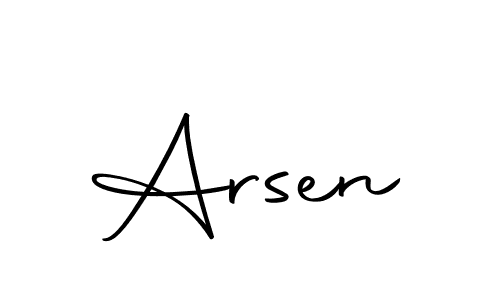 Use a signature maker to create a handwritten signature online. With this signature software, you can design (Autography-DOLnW) your own signature for name Arsen. Arsen signature style 10 images and pictures png