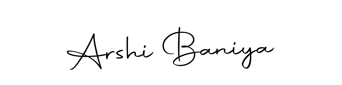 Create a beautiful signature design for name Arshi Baniya. With this signature (Autography-DOLnW) fonts, you can make a handwritten signature for free. Arshi Baniya signature style 10 images and pictures png