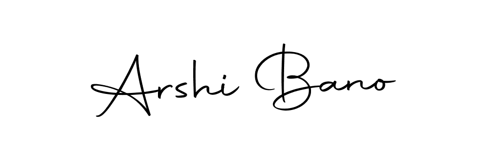 How to make Arshi Bano name signature. Use Autography-DOLnW style for creating short signs online. This is the latest handwritten sign. Arshi Bano signature style 10 images and pictures png