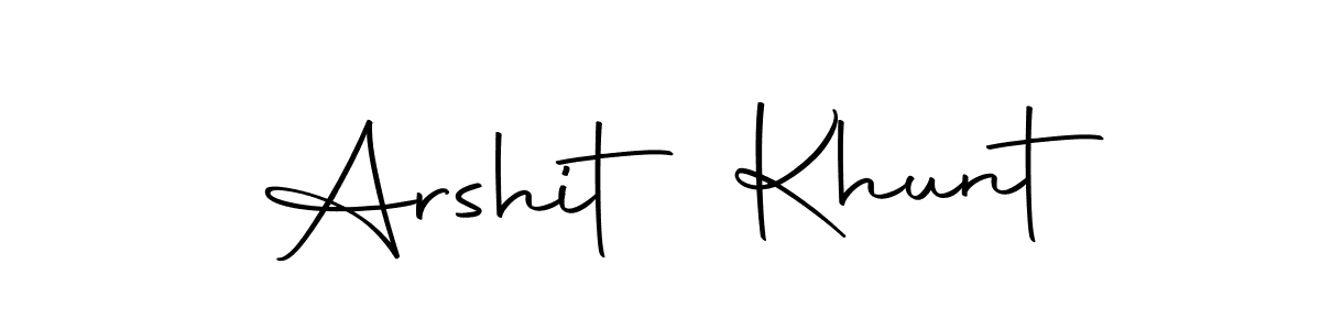 Design your own signature with our free online signature maker. With this signature software, you can create a handwritten (Autography-DOLnW) signature for name Arshit Khunt. Arshit Khunt signature style 10 images and pictures png