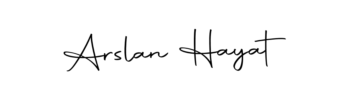 Make a beautiful signature design for name Arslan Hayat. With this signature (Autography-DOLnW) style, you can create a handwritten signature for free. Arslan Hayat signature style 10 images and pictures png