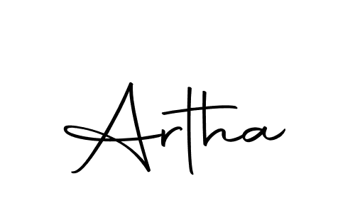 You should practise on your own different ways (Autography-DOLnW) to write your name (Artha) in signature. don't let someone else do it for you. Artha signature style 10 images and pictures png